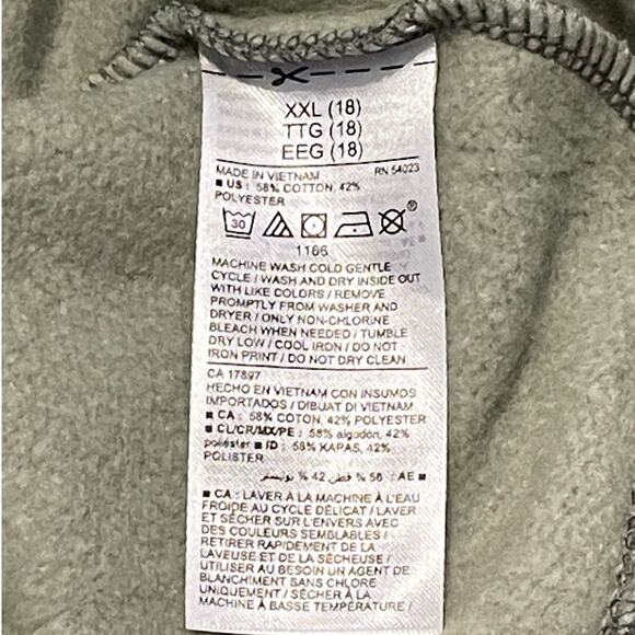 Old Navy Girls Positive Vibes Fleece Heathered Green Hooded Sweatshirt XXL NWT - Picture 6 of 6
